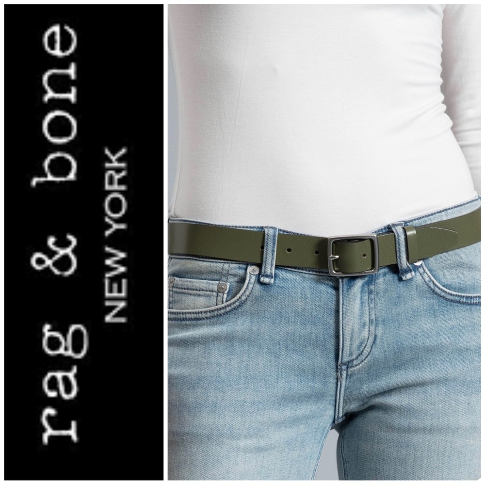 Rag & Bone Sage Green Women's Boyfriend Belt Olivo